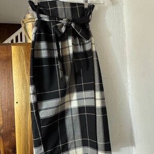 Wrap Around Plaid Pencil Skirt